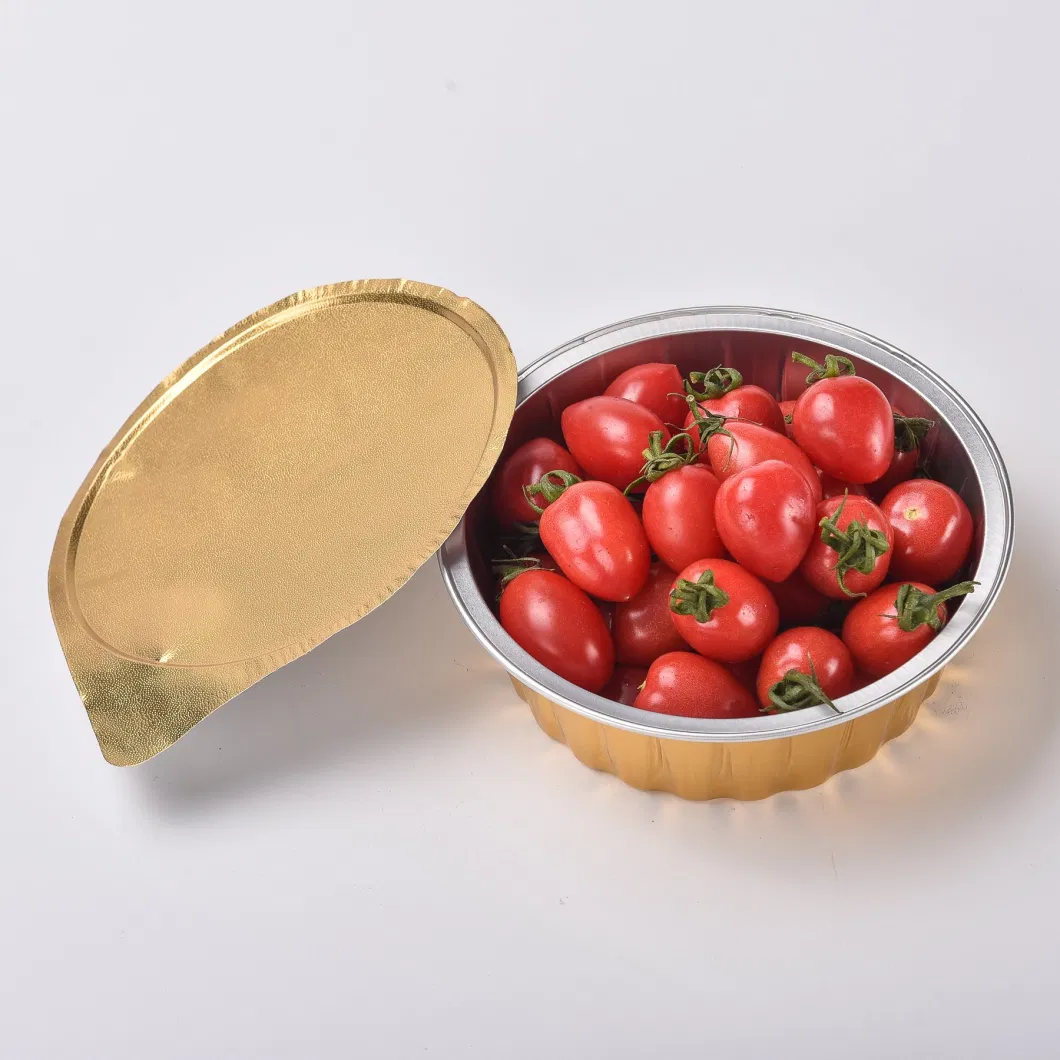 Manufacture 600ml Round Shape Colorful Aluminum Foil Cake Baking Cup Container Packaging
