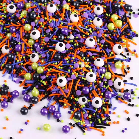 Halloween Style Mix Edible Sprinkles Sugar Beads Rod Cake Decoration 