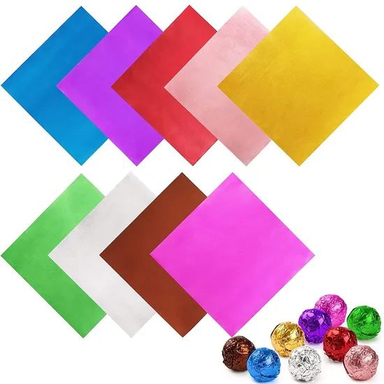 Wholesale Bar Chocolate Wrapper Food Aluminum Foil Sheet Roll Embossed Coloured Printed Aluminium Foil Free Samples Soft 300kg 