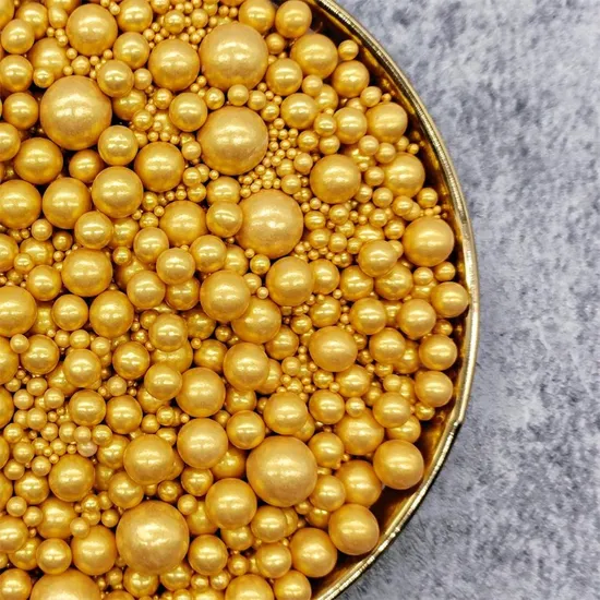 Supply Gold Sugar Pearls for Baking 
