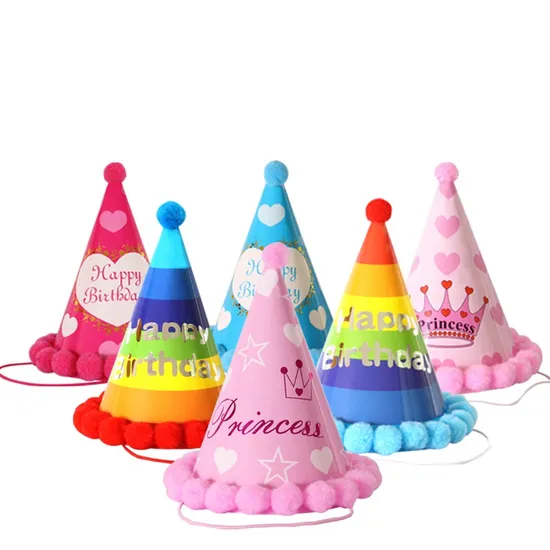 Birthday Decoration Scene Decorate Party Baby Child Girl Cake Hat Birthday Hat Funny Cartoon Elastic Photo Decoration 