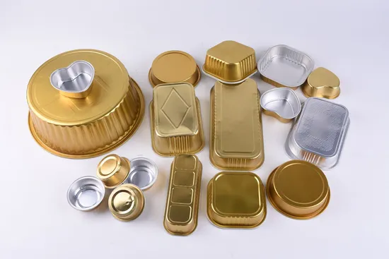 Disposable Gold Aluminum Foil Loaf Baking Pan Plate Takeaway Fast Food Dessert Aluminium Foil Food Cake Container with Cover 