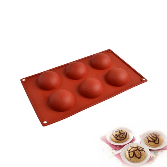 6 Holes Rubber Wholesale 3D Candy Ice Cream Baking Cake Chocolate Silicone Mold 