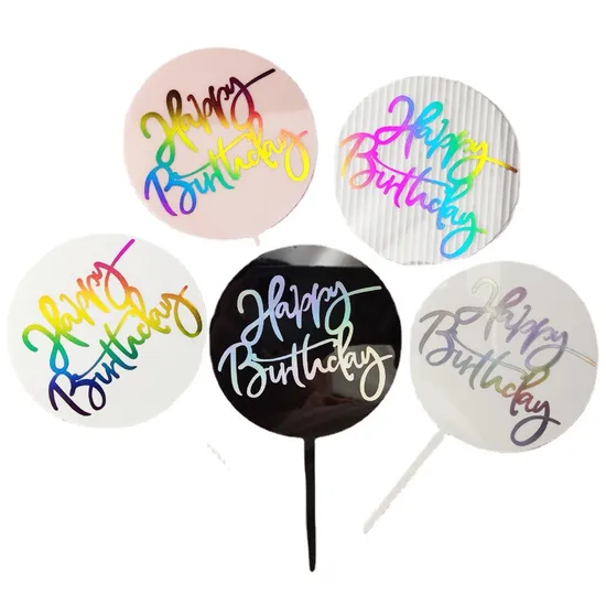Promotion Gift Happy Birthday Acrylic Cake Topper Party Supplies Cake Decoration 