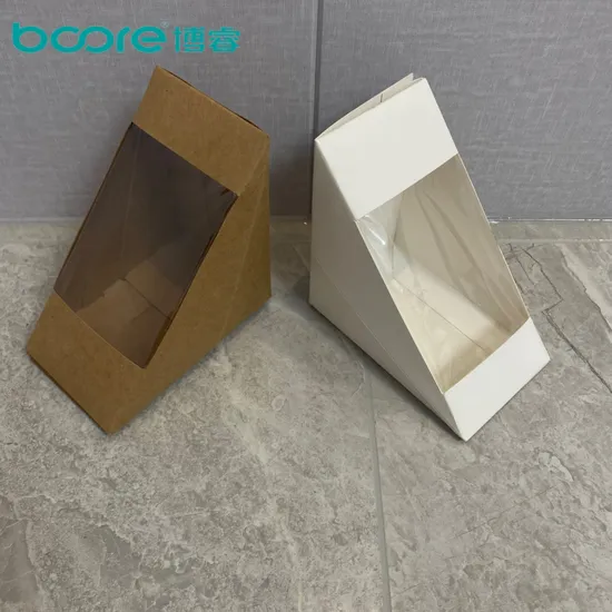 Disposable Kraft Paper Triangle Individual Baking Single Sandwich Packaging Wedge for Food 